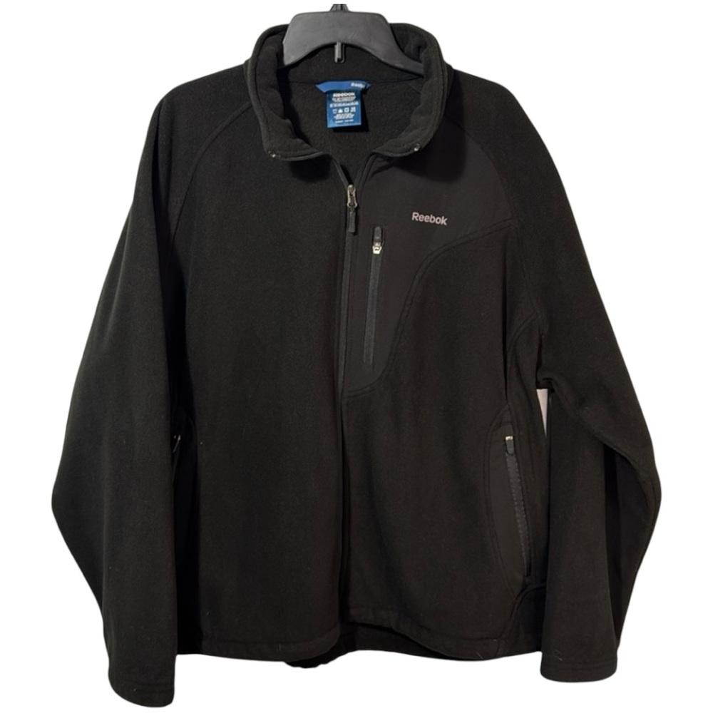 Reebok‎ Jacket Black Fleece Full Zip Lightweight in Size 2X  NWT